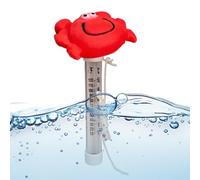 Floating Pool Temperature Gauge - 18x7x6cm | Crab Shape Water Thermometer | ABS Pond Sensor Device | Swimming Pool Monitor Tool | Backyard Summer Spa Indicator | Home Vacation Club Gym Use Safety Read