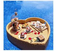 Floating Pool Tray - Hand-Woven Serving Tray for Pool, Table & Bar - Load Bearing 5-7kg - Ideal for Spas and Pool Parties