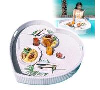 Floating Pool Tray Handmade Weaving Large Capacity Waterproof & Rustproof Perfect for Serving Drinks & Brunch & Non-Deformable Design