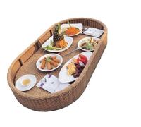 Floating Pool Tray Pool Accessories Rattan Woven Serving Tray Floating Tray Table Bar Swimming Pool For Serving Drinks Brunch