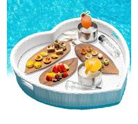 Floating Pool Tray - Waterproof and Rustproof with Handles, Handwoven for Stability - Ideal for Serving Drinks and Brunch