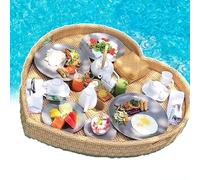 Floating Pool Tray - Waterproof and Rustproof with Handles, Handwoven for Stability - Ideal for Serving Drinks and Brunch