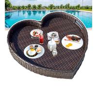 Floating Pool Tray - Waterproof and Rustproof with Handles, Handwoven for Stability - Ideal for Serving Drinks and Brunch