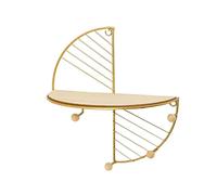 Floating Rack Wall-Mounted Rack Coat Hook Iron Art Creative Storage Shelf Wood Floating Hanging Hanger Holder Frame Living Room Modern(Black)