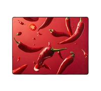 Floating Red Chili Peppers Area Rugs for Living Room Decor - Soft Throw Washable Rugs for Bedroom, 63x48 Inch Indoor Carpet for Bedroom Living Room