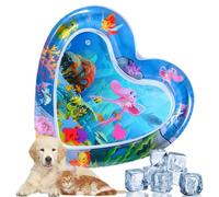 Floating Sensory Toy - Sensor Water Playmat, Fun Sensor Water | Heart Shaped Interactive Playing Mat with Oceans Design, Thickened Cool Comfortable Water Pumping Sensor Playmat for Cats Kittens