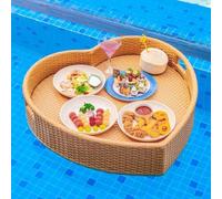 Floating Serving Tray for Breakfast Poolside Tray Floating Cup Holder Hotel Pool Breakfast Tray Perfect for Coffee & Tea Ideal for Parties & Gatherings