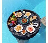 Floating Serving Tray for Pool, Black 60x60x20 cm, Ideal for Beach Bars, Spas, Bathrooms & Parties, Versatile Pool Float Tray for Entertaining & Serving Drin