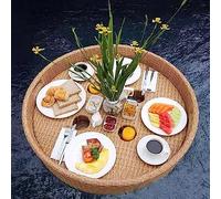Floating Serving Tray for Pool - Round Drink & Food Holder - Perfect for Parties Spas Sandbars & Baths - Ideal for Adults to Serve Drin & Brunch on Water