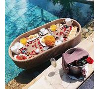 Floating Serving Tray for Pool, Spa, and Bath - Water-Resistant Design for Drinks and Food on Water