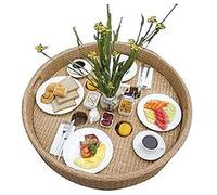 Floating Serving Tray,Round Floating Pool Trays,Swimming Pool Floats,Outdoor Serving Swimming Pool Floating Food Tray Waterproof for Pools,Spas,Beaches,Apricot
