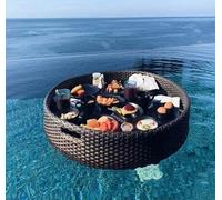Floating Serving Trays Table Bar Round | Swimming Pool Floats for Adults | Perfect for Sandbars, Spas, Bath, and Parties | Ideal for Serving Drinks, Brunch, and Food | White-80CM