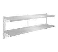 Floating Shelf 2 Tier 160 cm - Floating Shelves by Royal Catering Silver