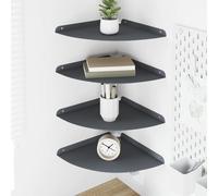 Floating Shelf 4pcs Anthracite Steel Quarter-Round 30x30x2cm Matte Wall Mounted