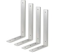 Floating Shelf Bracket Stainless Steel 12 Inch, 4 Pack Heavy Duty Shelf Brackets, Wall Shelf Bracket for DIY Decorative with Mounting Hardware