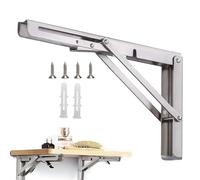 Floating Shelf Brackets - 2-Pack Wall Mount Supports, Heavy-Duty Shelf Hardware Featuring Hidden Design and Folding Hinges, Mantel Brackets for Wooden Shelves, Home Organization