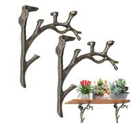 Floating Shelf Brackets - Branch Vintage Rack Metal - 2 Pcs Plant and Wood Bookshelf Brackets - For Hallway, Balcony, Living Room, , Stovelwreath, , Garage, Library,