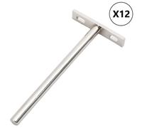Floating Shelf Brackets Silver Nickel-Plated Carbon Steel Ø10x150mm Hidden 12pcs