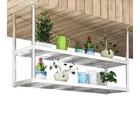 Floating Shelf - Ceiling Mounted Plant Stand, 2-Layer Multi-Purpose Organizer for Kitchen, Bar, Restaurant, Industrial Hanging Display Rack