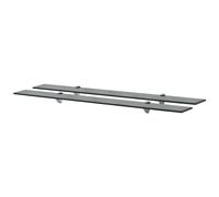Floating shelf Clear 100x20cm Tempered 8mm Glass Zinc Clip BracketsLoad10kg 2pcs