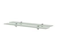 Floating shelf Clear 70x10cm 8mm Tempered Glass 2pcs Zinc alloy brackets x2 10kg