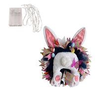 Floating Shelf Decorative Wreath Butt Pink And Wreaths Easter Glowing Cartoon Door Bunny Easter For Front Decoration Cute Shape With Ears Wreaths White Bunny Wreath (Multicolor, One Size)