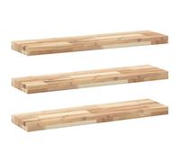 (natural, 80 x 20 x 4 cm/ 3 pcs) vidaXL Floating Shelves Wall Storage Shelf 4pcs Untreated Solid Wood Acacia