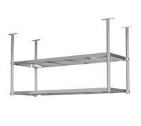 Floating Shelf for Kitchen and Bar, Stainless Steel 1/2 Tiers Ceiling Hanger for Cookware and Plant Display, Space-Saving Storage Solution