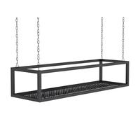 Floating Shelf - Hanging Ceiling Shelves with Iron Chain, Metal Wine Rack, Planter Holder, Storage Display for Restaurant, Kitchen, Bar, Balcony (Size)