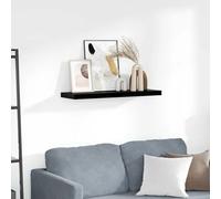 Floating Shelf High Gloss Black 80x23.5x3.8 cm Honeycomb MDF Invisible 10kg Load