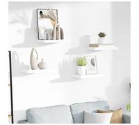 Floating Shelf High Gloss White 40x23x3.8cm Engineered Wood Slim Rectangular Eco