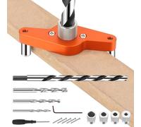 Floating Shelf Installation Dowel Jig Kit with 1/2",1/4", 5/16", 3/8" Drill Bit,Mantle Straight Hole Drill Guide for Hidden Shelf Bracket,Self Centering Doweling Drill Jig for Invisible Shelf Hardware