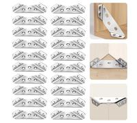Floating Shelf L Angle Corner Brackets Bracket Pegs Brace Pins Heavy Duty for Shelves Wood, 20 Pcs