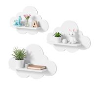 Floating Shelf Set - Cloud Shaped Decorative Wall Shelf, 3 Piece WPC Storage Display, Modern Aesthetic Room Decor, Creative Organizer Shelves | Cute Wall Display for Kids Room Bathroom Vanity m