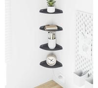 Floating Shelf Steel Anthracite 15x15x2cm Matte Quarter-Round Corner 4pcs Indoor