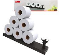 Floating Shelf Toilet Paper Holder - Tilted Matte Black Toilet Paper Roll Holder for Easy Bathroom Storage - Modern Wall Mount Organizer for Rolls Tissues or Towels Above Sink or Over Toilet