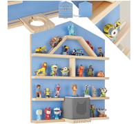 Tectake Floating Shelf Mylittle Story - For Up To 50 Tonies, House Design - Blue