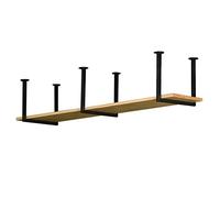 Floating Shelf - Wall-Mounted Storage Rack for Kitchen Pot & Utensil nizer Flower Holder for Bar & Garage Solid Wood & Metal Support Modern Design