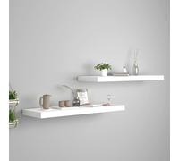 Floating Shelf White Oak MDF Honeycomb 80x23.5x3.8 cm Invisible Mounts 2pcs 5kg