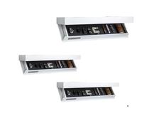 Floating Shelf with Hidden Cartment Secret Sto Solut for Living Room or Office WallMounted Display Rack 3PCS White Shelves with Concealed Space
