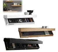 Floating Shelf with Hidden Storage, Secure Magnetic Lock, Magicflap Designer Shelf with Secret Compartment, 3 Pieces