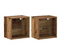 Floating Shelf with LED Light with Shelf Engineered Wood Wall Modern vidaXL