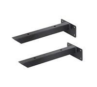 Floating Shelve Bracket Black Heavy-Duty, 2pcs T-Shaped Industrial Shelf , for DIY and Custom Wall-Mounted Shelving Brackets, with Matching Screws and Anchors(35cm/13.8in)