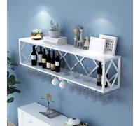 Floating Shelves and Wall-Mounted Wine Racks, Multifunctional Iron Bottle Holder with Partitions for Home Organization