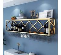 Floating Shelves and Wall-Mounted Wine Racks, Multifunctional Iron Bottle Holder with Partitions for Home Organization