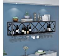 Floating Shelves and Wall-Mounted Wine Racks, Multifunctional Iron Bottle Holder with Partitions for Home Organization