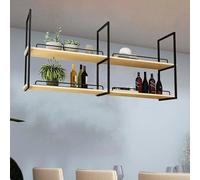 Floating Shelves Ceiling Shelf Brackets 2-Layer Wall-Mounted Decorative Rack for Bar Restaurant | Hanging Storage Shelving for Organize Cooking Utensils Flower Stands (Size : 80x30x80cm) (80x30x80c