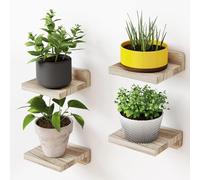 Floating Shelves Set Of 4, Wood Floating Shelves, Decorative Wall Shelf, For Bathroom, Bedroom, Living Room,Kitchen, Office And More(Light Burn)
