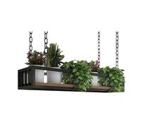 Floating Shelves Wall Hanging Shelf, Kitchen Pot Pan Rack, Organizer Rack Ceiling Mounted Shelves Decorations Display Shelves, Flower Stand Wine Rack Storage Holder (Size : 80x25x15cm) (140x25x15cm