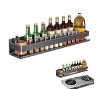 Floating Shelves - Wall-Mounted Shelf for PantryMulti-Functional Seasoning Wall Organization Bottle Holder Metal Wall Mount Shelf for Kitchen Storage Decor